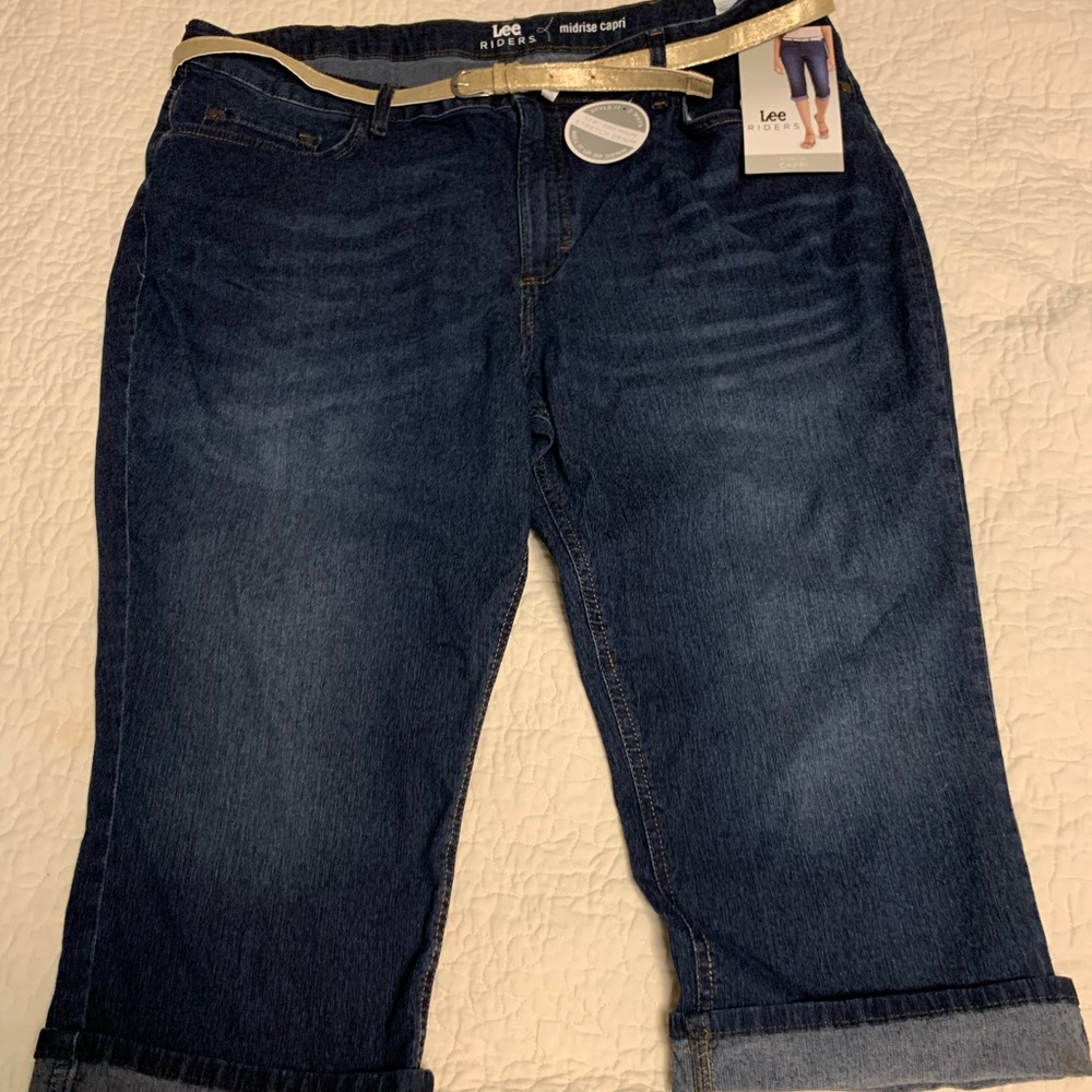 NWT Lee rider capri jeans size 22w